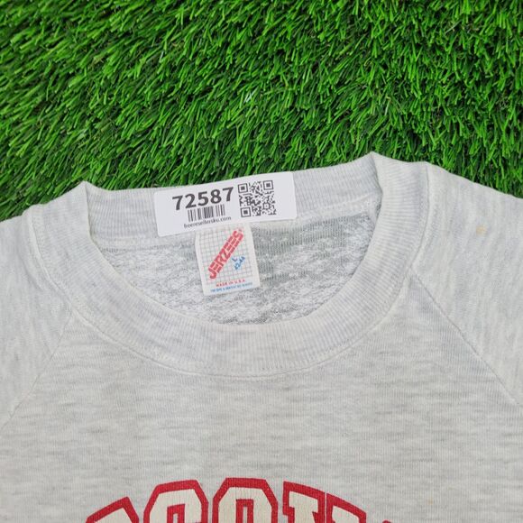 Vintage 1987 JERZEES Cropped Sweatshirt Womens L 21x14 Gray - Picture 11 of 14